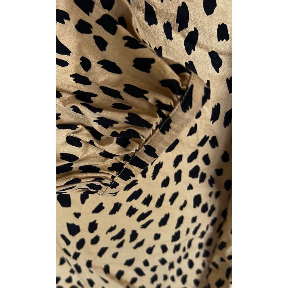 CROWN & IVY 3/4 puff sleeve leopard animal print tan black top plus sz 2XL XXL - Picture 5 of 6